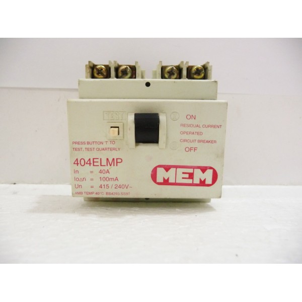Circuit Breaker, 404ELMP,40A, 100mA, MEM 
